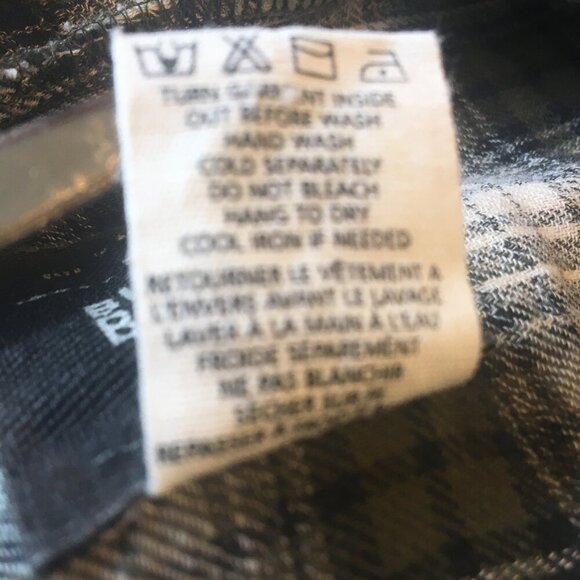 Billabong Waterfall Cardigan Medium Green Plaid Tassel Fringe Open Front Boho - Picture 9 of 9